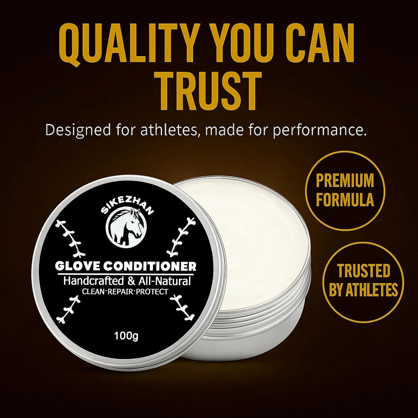Baseball Glove Conditioner – All Natural Leather Cleaner and Conditioner To Soften, Restore, Repair and Protect Baseball Gloves