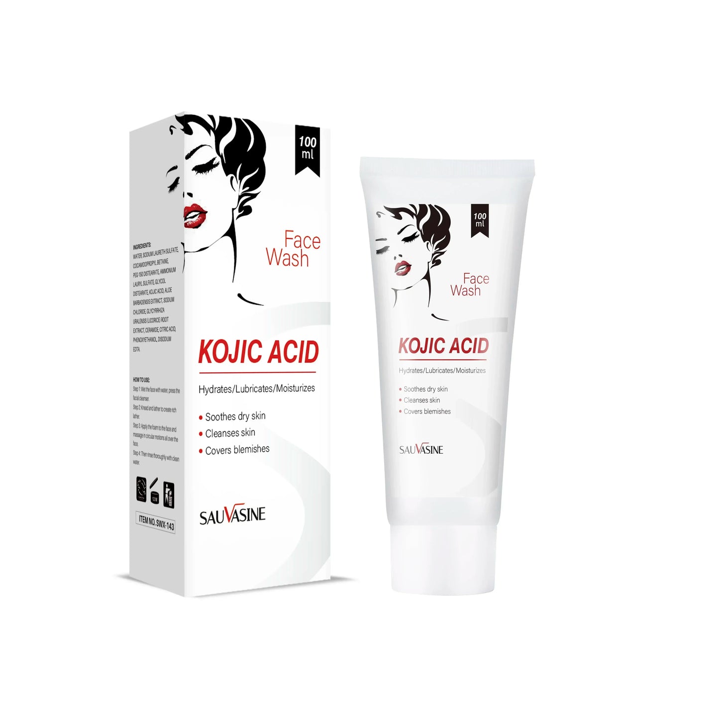 Kojic Acid Skin Care Set Kojic Acid Soap Skin Whitening Cream Dark Spot Remover for Dark Skin Smooth Moisturizing Face Cream