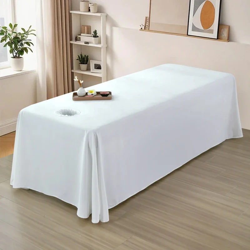 190x300cm Solid Color SPA Bed Full Cover for Beauty Salon Massage Table Sheet Skin-Friendly Massage Bed Cover Sabnanas with Hole