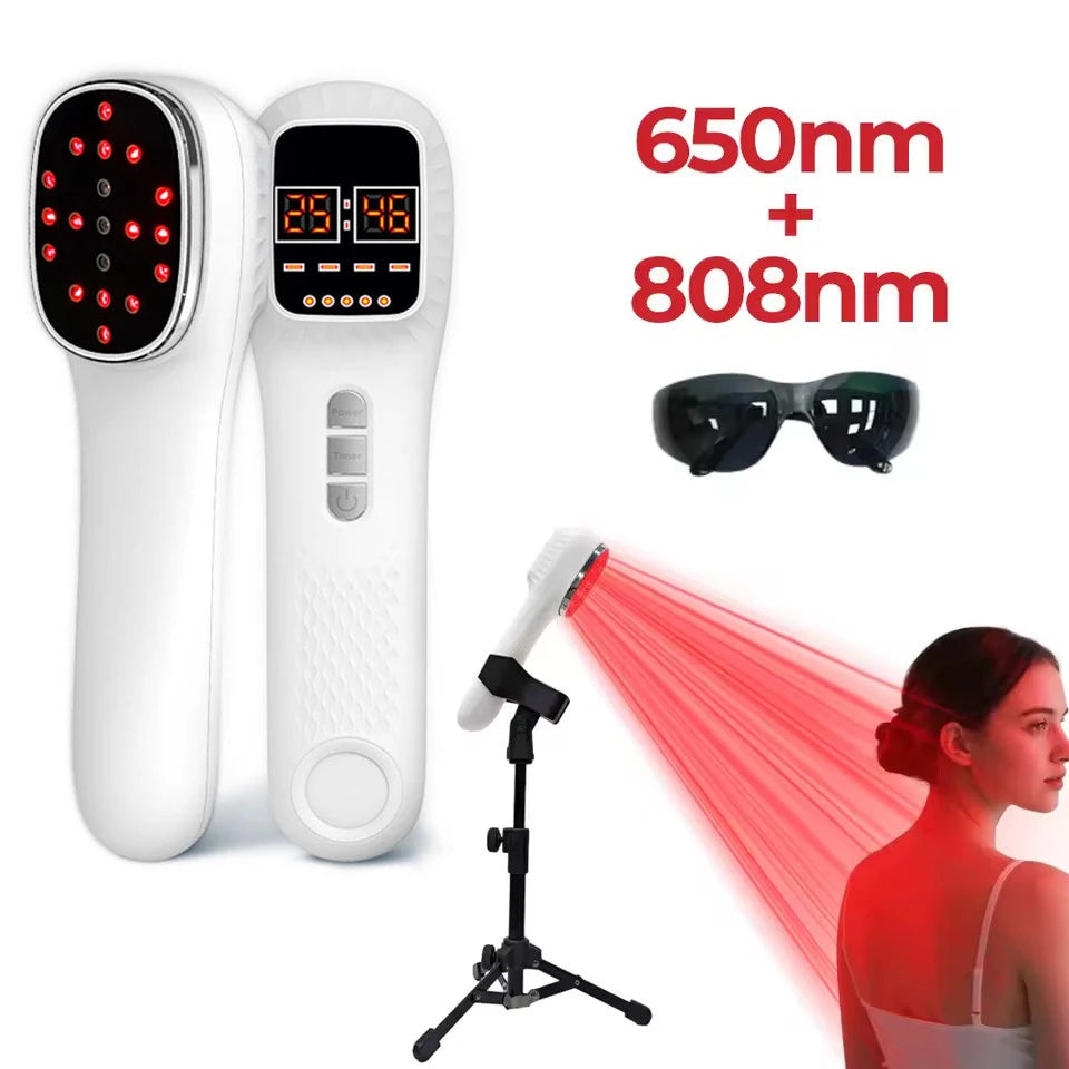 650nm+808nm Handheld Face Body Red Light Infrared Beauty Device Skin Rejuvenation Muscle Joint Body Fatigue Relief Health Care
