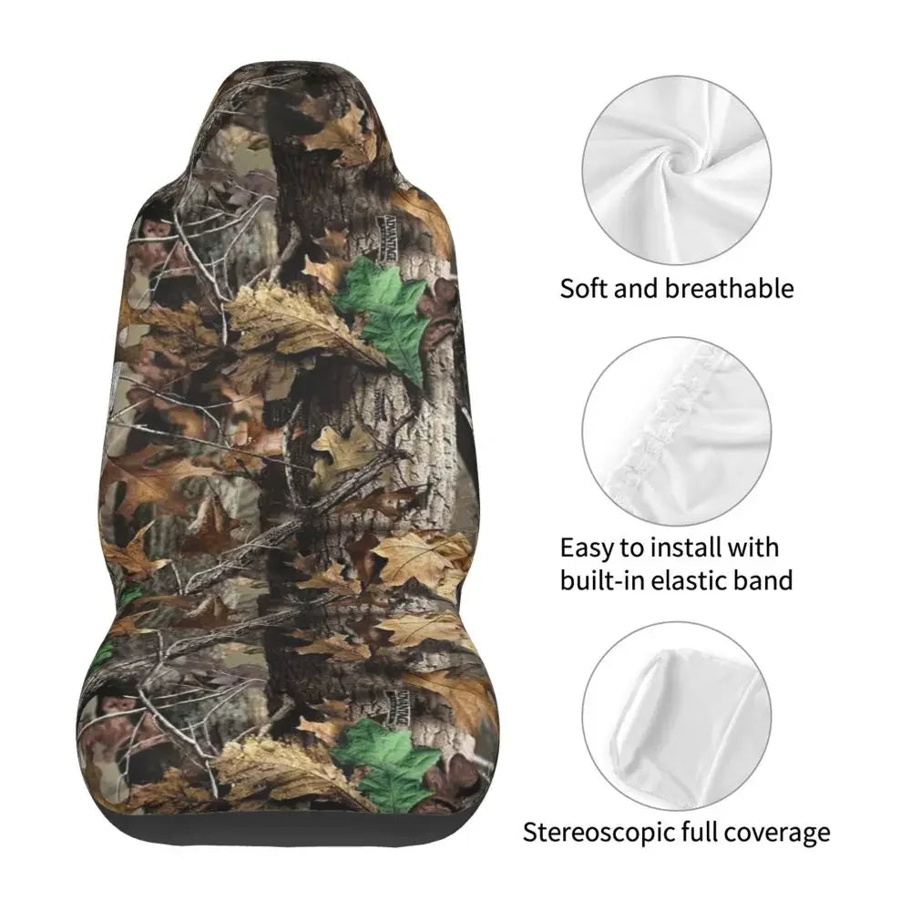 Camouflage Hunting Universal Car Seat Cover Four Seasons For SUV Tree Car Seat Covers Fiber Seat Protector
