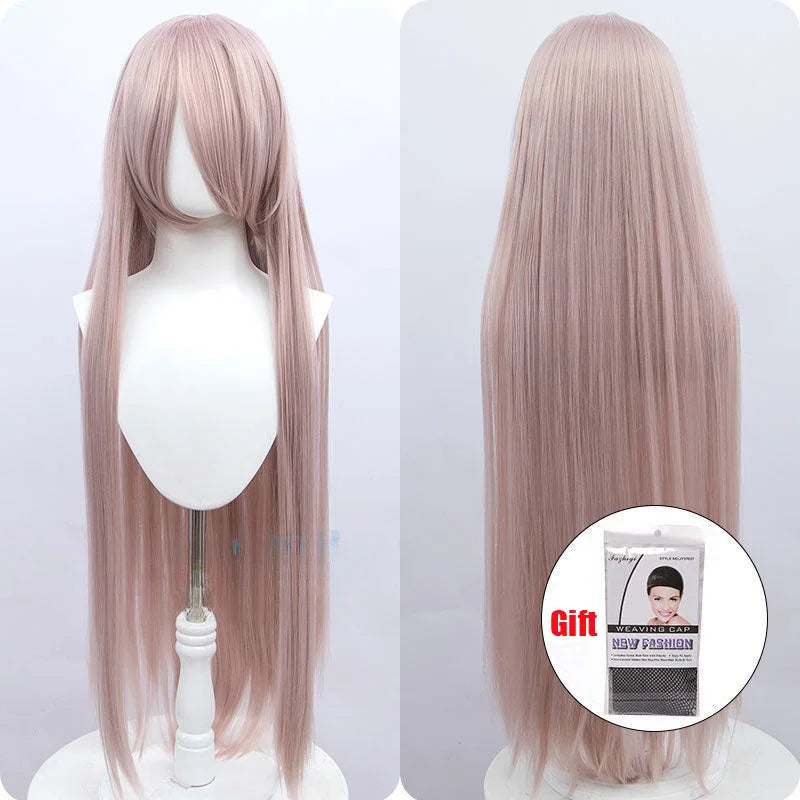 Snoya 100cm synthetic long straight cosplay wig with bangs Heat Resistant hair Anime pink blonde red purple women wig