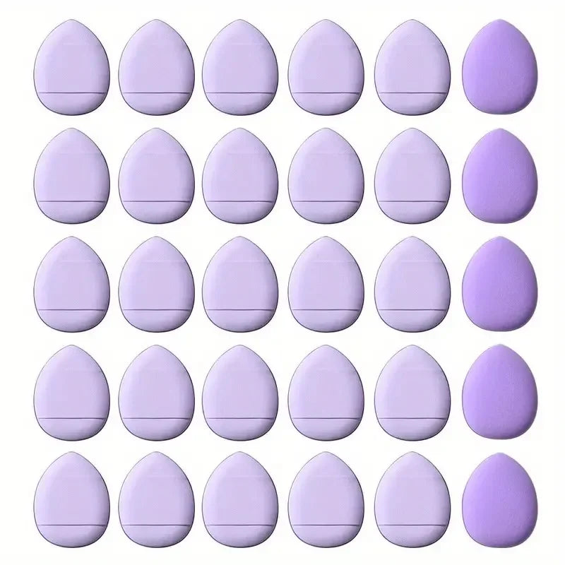 50-Pack Mini Fingertip Powder Puff Set (Pink) - Precision Foundation & Concealer Applicator Sponge Finger Pads