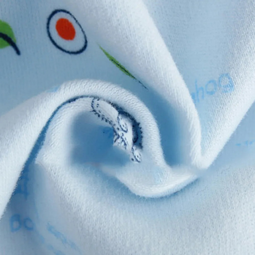 5PCS Newborn Baby Boy Girl Cartoon Long Sleeve Tops+Hat+Pants +Bib Outfit Set