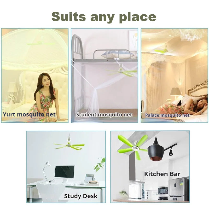 220V AU/EU/UK Silent 5 Leaves Ceiling Canopy fan with 1.8m switch Hanging Fan for Camping Bed Dormitory Tent  celling fan