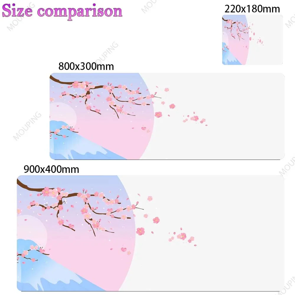 Japan Cherry Blossom Mouse Pad Gray Laptops Gaming Deskmat Sakura Mousepad Anime Office Carpet Gamer Keyboard Computer Desks