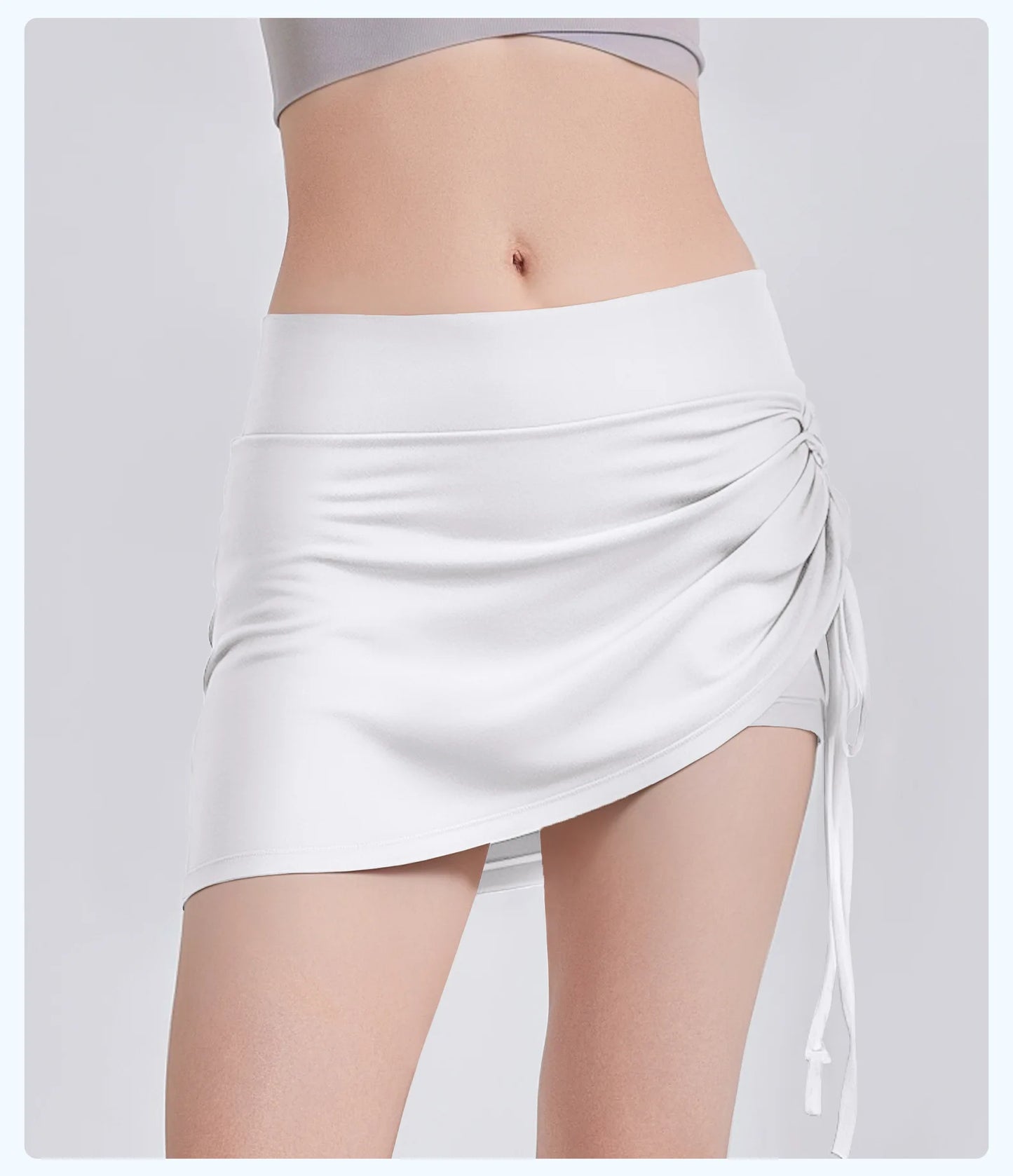 2025 New Wrinkled Sports Skirts Women Fashion Gym Skirts High Waist Hip Lift Running Yoga Fitness Skirt 2 in 1 Athletic Skort