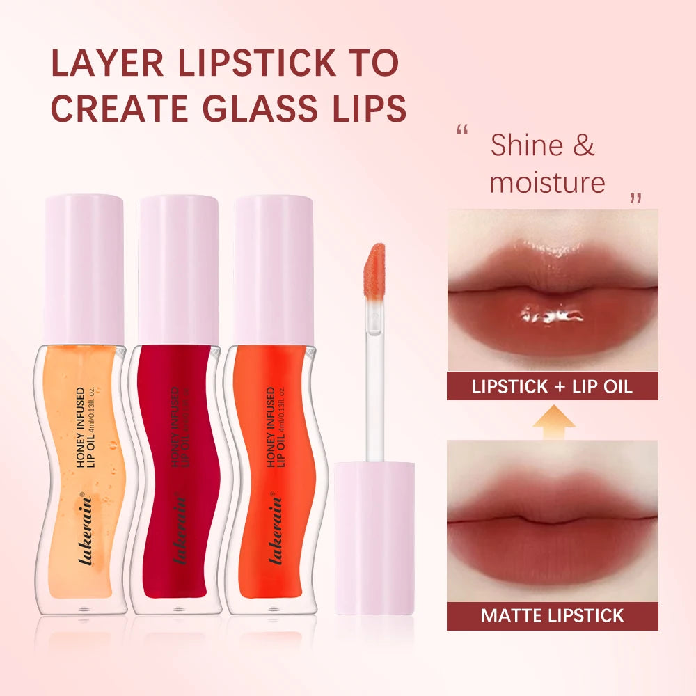 Moisturizing Lip Gloss Oil Nourishes Hydrates Glossy Lips Care Lipstick Plumping Exfoliating Pink Plumping Gloss Oil Makeup