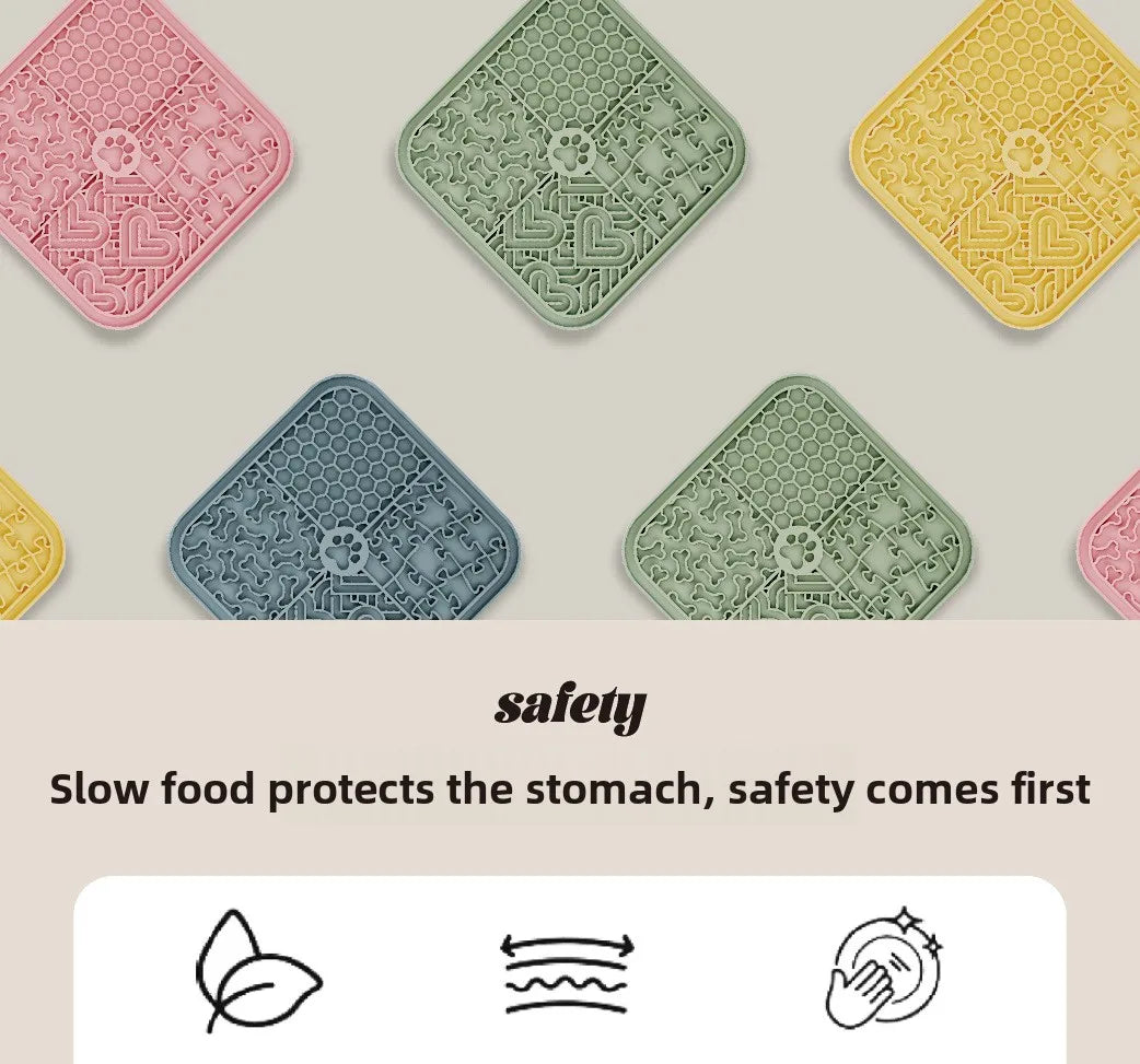 Silicone Pet Licking Mat for Dogs And Cats Slow Feeder Pad Anxiety Relief Bathing Grooming Pet Supplies