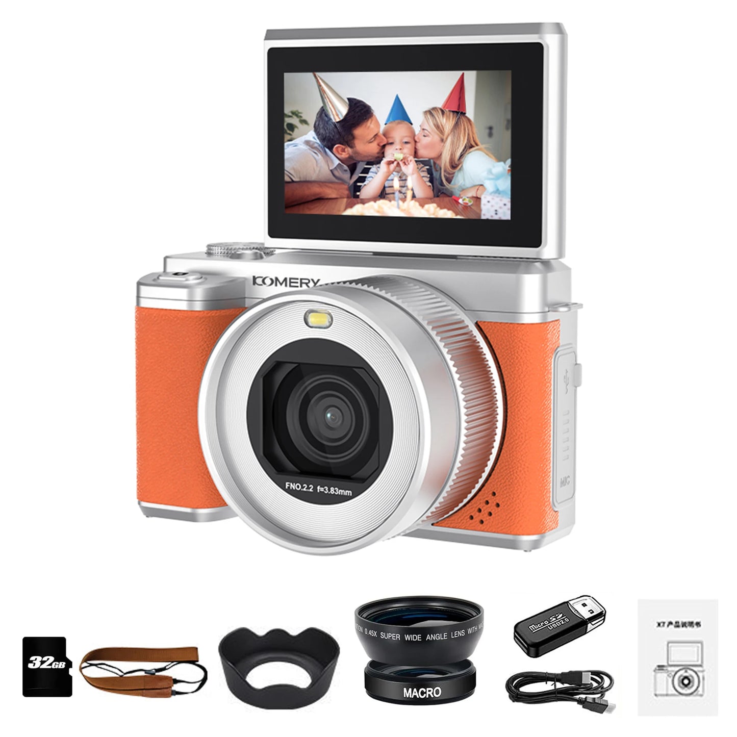 5K Digital Camera Auto Focus 80MP Vlogging Camera for YouTube and Anti-Shake Video Camera with Flash Dual Lens Selfile Camcorder