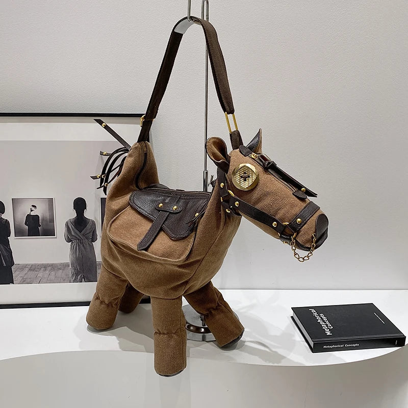 Sense of Luxury Personality Super Cool Crossbody Bags for Women Hot Trendy 2026 New Style Fashionable Canvas Pony Shoulder Bags