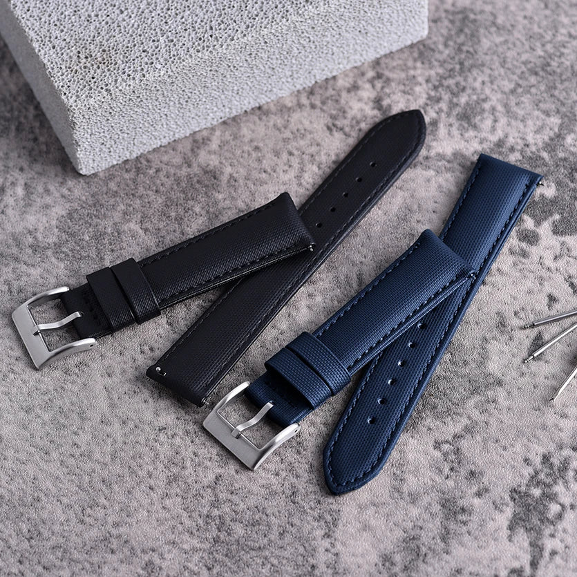 New D-elugs Waterproof Sailcloth Watch Strap 20mm 22mm Fabric Nylon Leather Watch Band For Omega/Seiko Belt Quick Release Strap