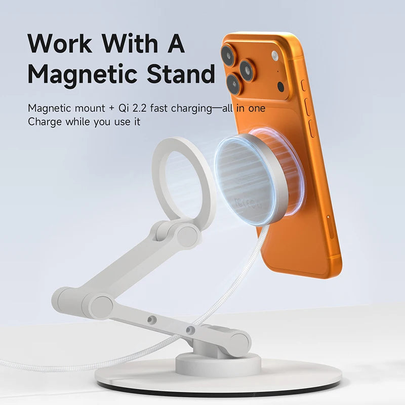Hagibis Qi2.2 Dual-sided Magnetic Wireless Charger 15W 25W Magnetic Fast Charging Pad for MagSafe iPhone 17/16/15 Pro Airpods