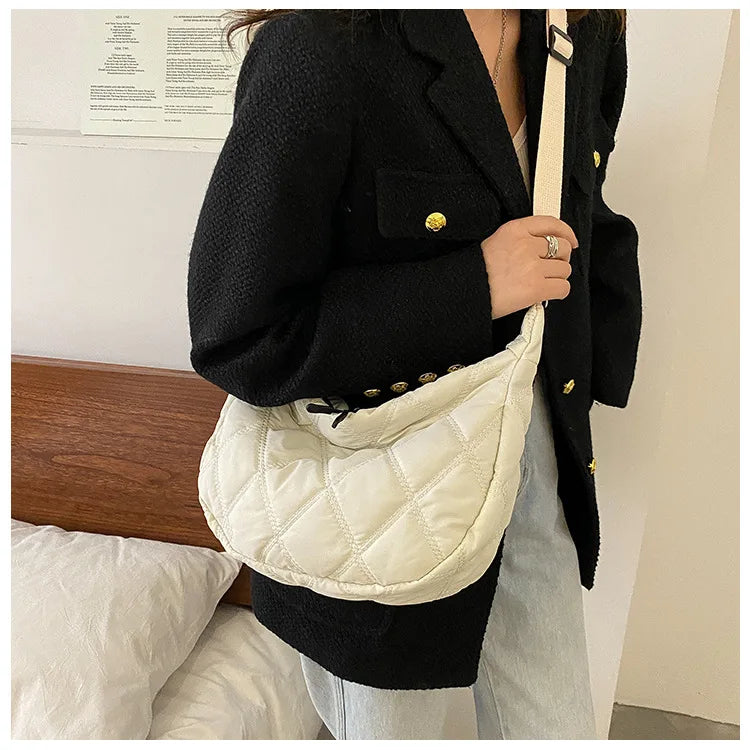 Crossbody Bags for Women's, Lightweight Shoulder Purse with Cute Rabbit Pendant Adjustable Strap Casual Handbag for Commute