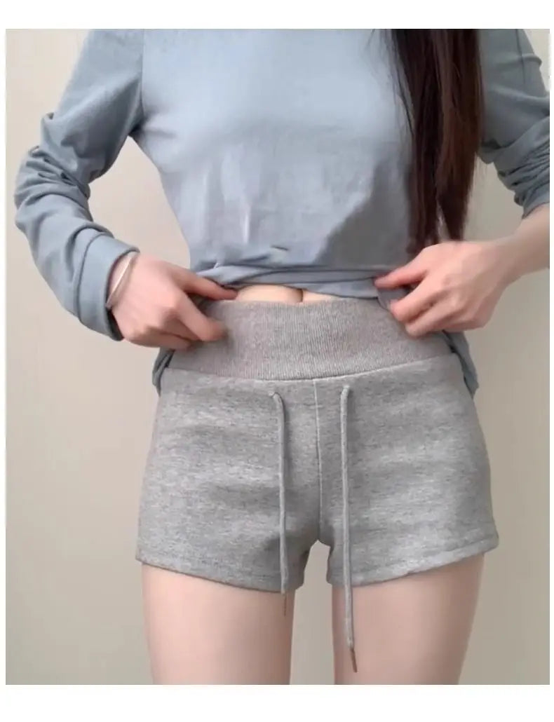 Nicemix Red Spicy Girl Casual Sports Shorts for Women Summer New Drawstring Yoga Wrap Hip Slimming High Waist Tight Shorts