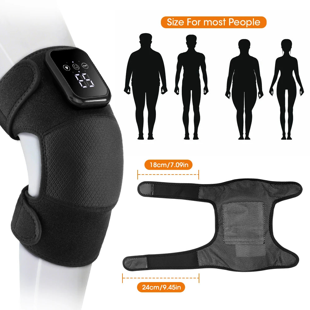 3 in 1 Heating Pad Shoulder Knee Elbow Brace for Arthritis Hot Compresss Joint Massage Strap Promote Blood Circulation Kneepad