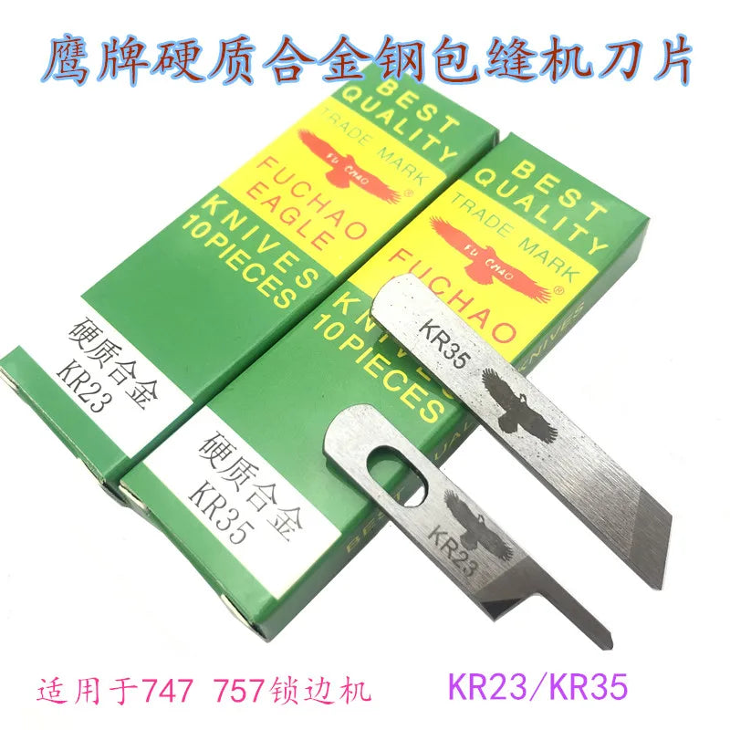 10pcs KR23 KR35 Upper Knife Lower Knife Eagle Tungsten Steel Knives for Siruba 737 747 757 Three Thread Four Thread Five Thread