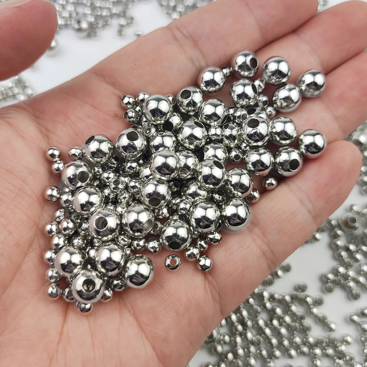 30~1000Pcs 2/3/4/5/6/8MM Gold-plated Metal Round Iron Washer Loose Beads For Jewelry Making Bracelet Necklace Accessories DIY