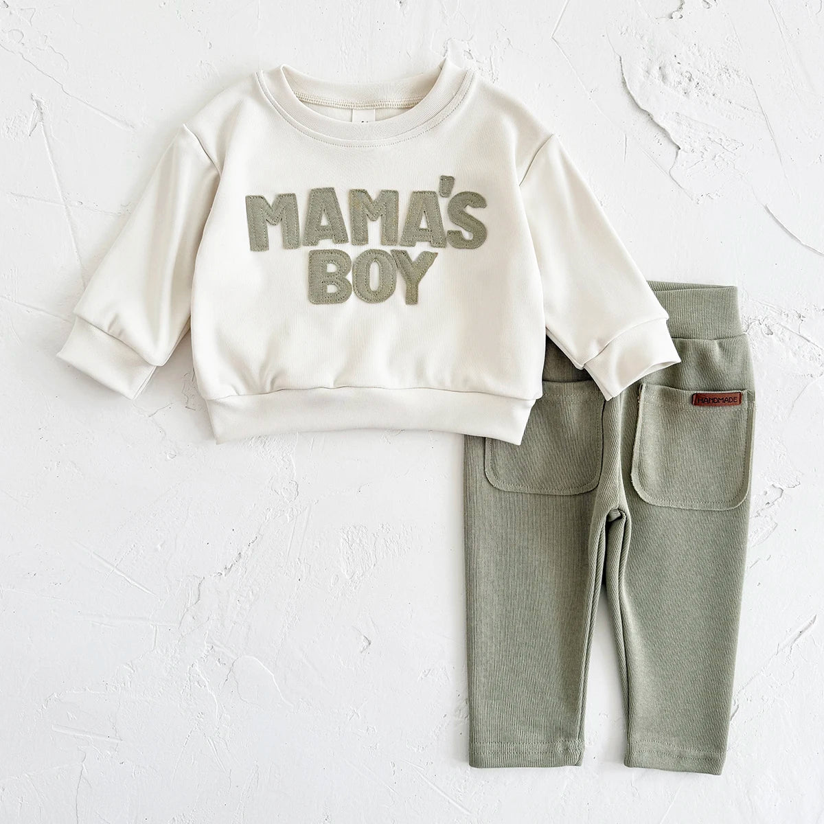 Baby Boy Clothes MAMA'S BOY Sets New Baby Girl Infant Outfit Sweatshirt Top Pants 2Pcs Long Sleeve Thicken Winter Infant Suit