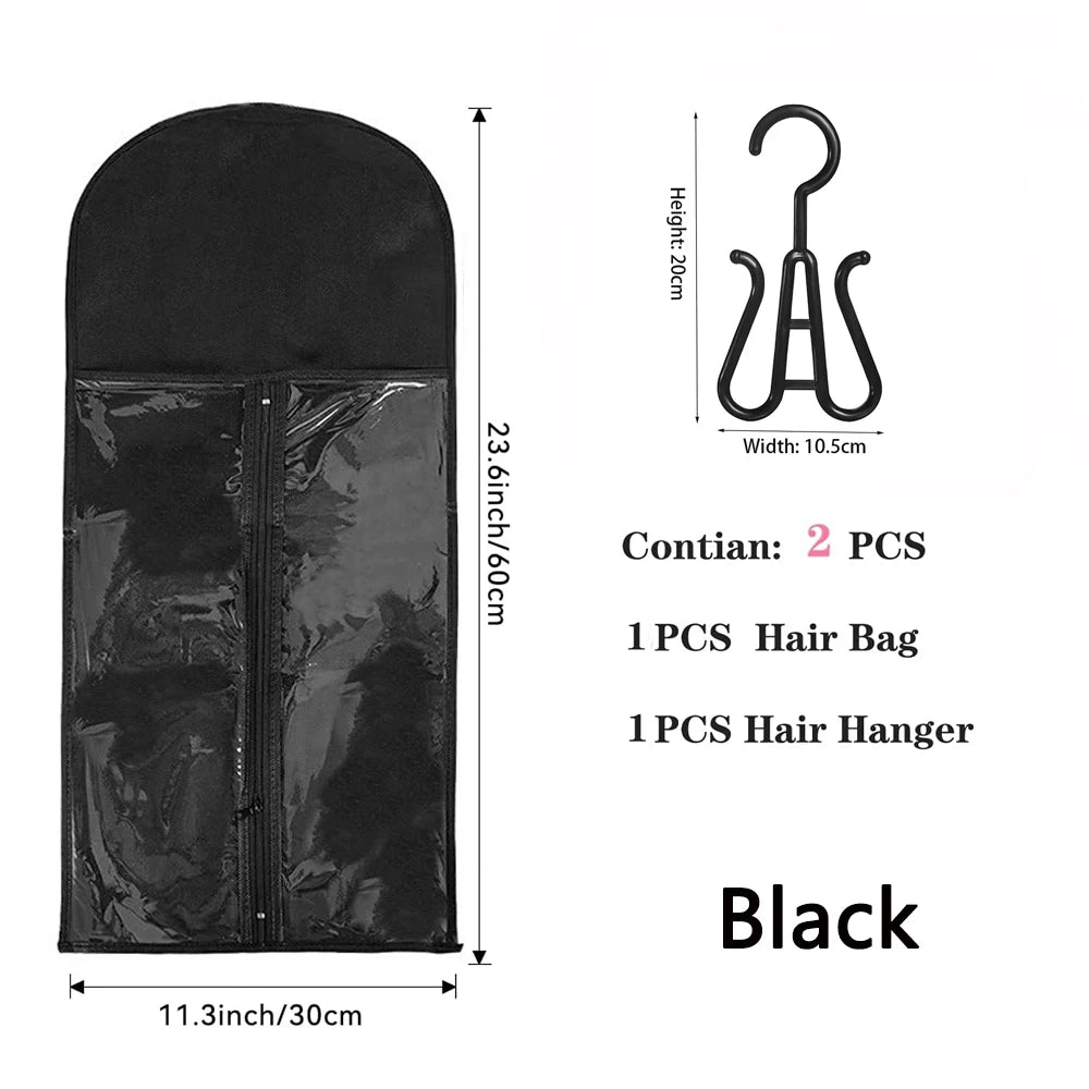 Wig Storage Bag Extra Long Hair Extension Storage Bag With Hanger For Wigs Hair Extensions Hairpiece Wig Bag With Wig Hanger