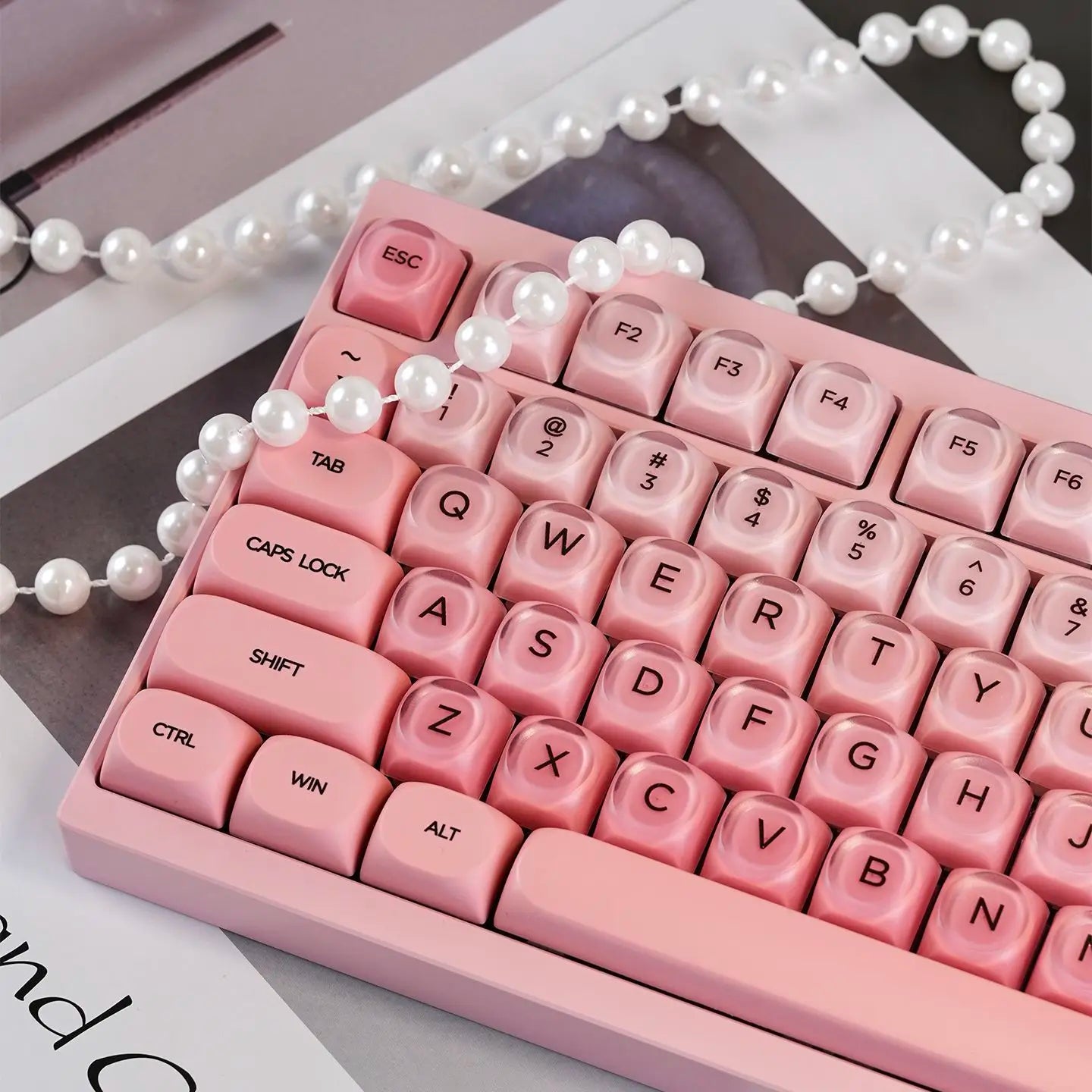 130 Keys Pink Liquid Foundation Keycap HOA Profile PBT Double Shot Keycap For Mx Switch Mechanical Keyboard ISO Enter Key Caps