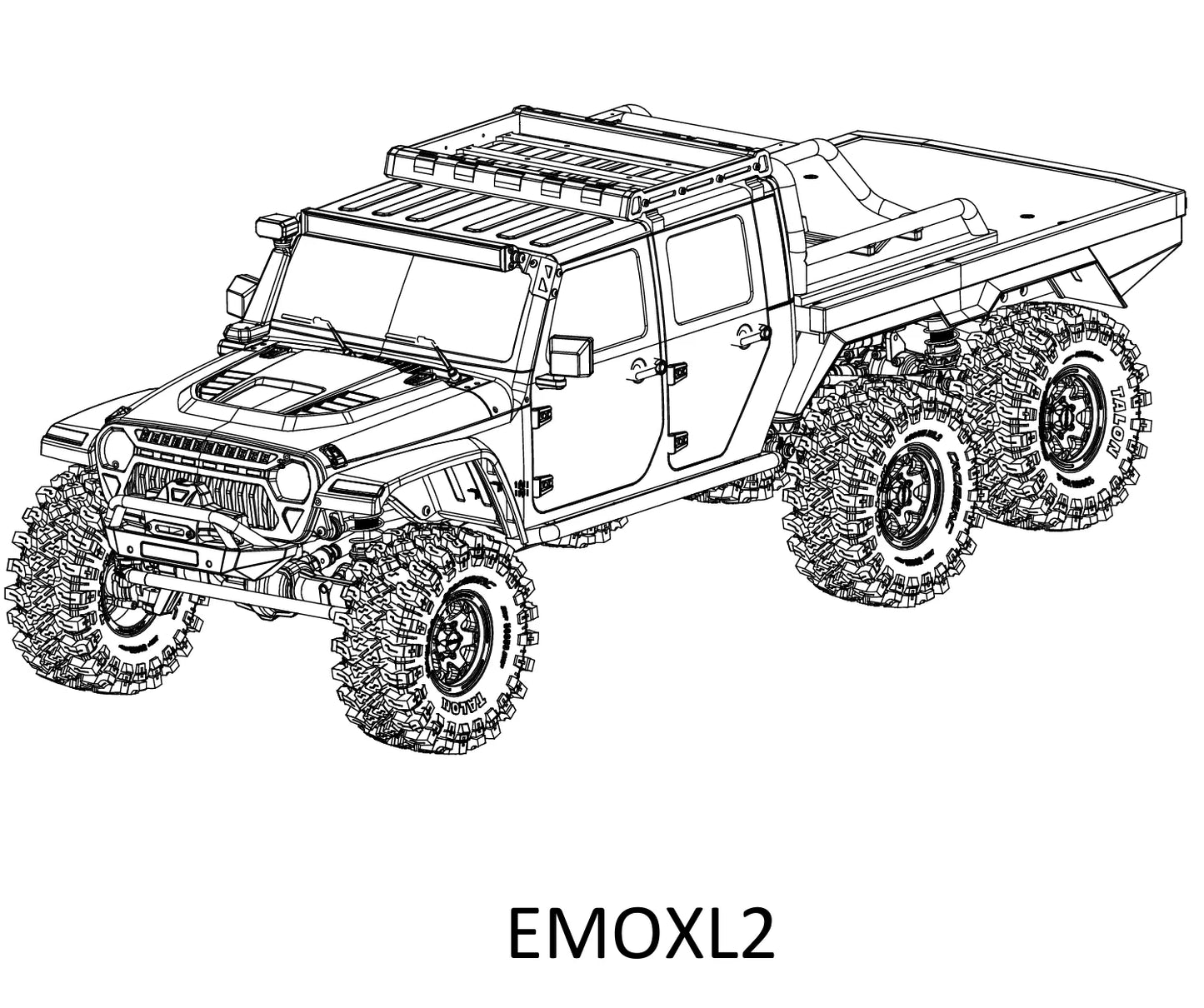 Spare Parts 002 for Crossrc EMOXL2 Big Mustang 1/8 Remote Control 6x6 Truck Body shell and Spare Parts CROSSRC EMO XL2 emo x4