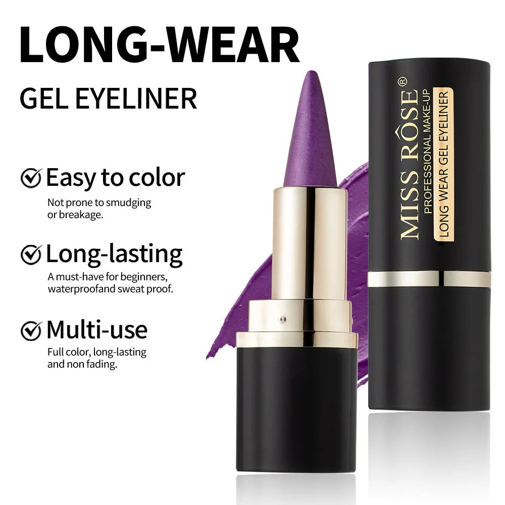 Miss Rose Matte Eyeliner Eyeshadow Lip Liner Set - 4 Shades Long-Lasting Smooth Glide for Halloween Party Makeup