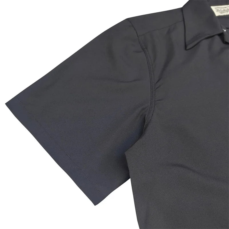 High-end Summer WACKO MARIA Solid Color Cursive wackomaria Embroidery Logo Simple Hawaii Short Sleeve Shirt