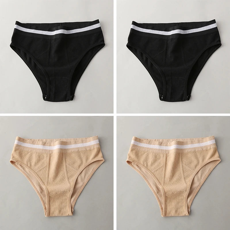 S-3XL 3-5Pcs Women Sport Briefs High Waist Panties Comfort Solid Color Underwear Sexy Underpants Intimate Lingerie Soft Briefs