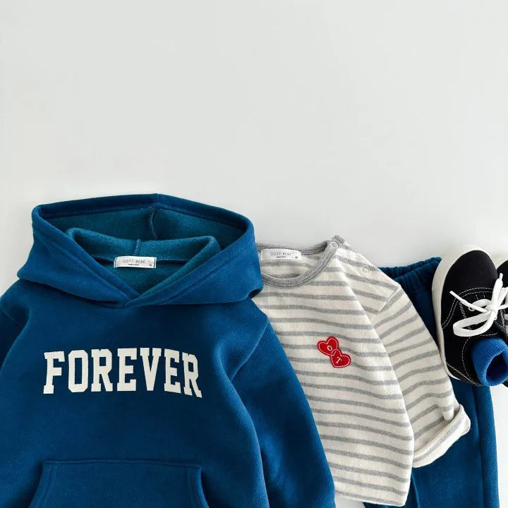 Winter New Baby Warm Clothes Set Infant Fleece Hooded Sweatshirt + Pants 2pcs Suit Plus Velvet Thick Children Sports Outfits