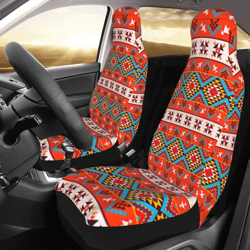 Boho Aztec Universal Car Seat Cover Four Seasons Women Ethnic Persian Tribal Car Seat Cushion Fabric Hunting