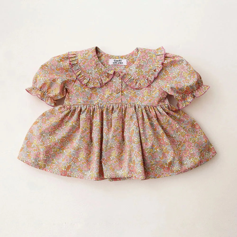 2Pcs Baby Girl Clothing Sets Summer Cotton Infant Baby Girl Outfits Blouse + Bottom Toddler Girl Clothes