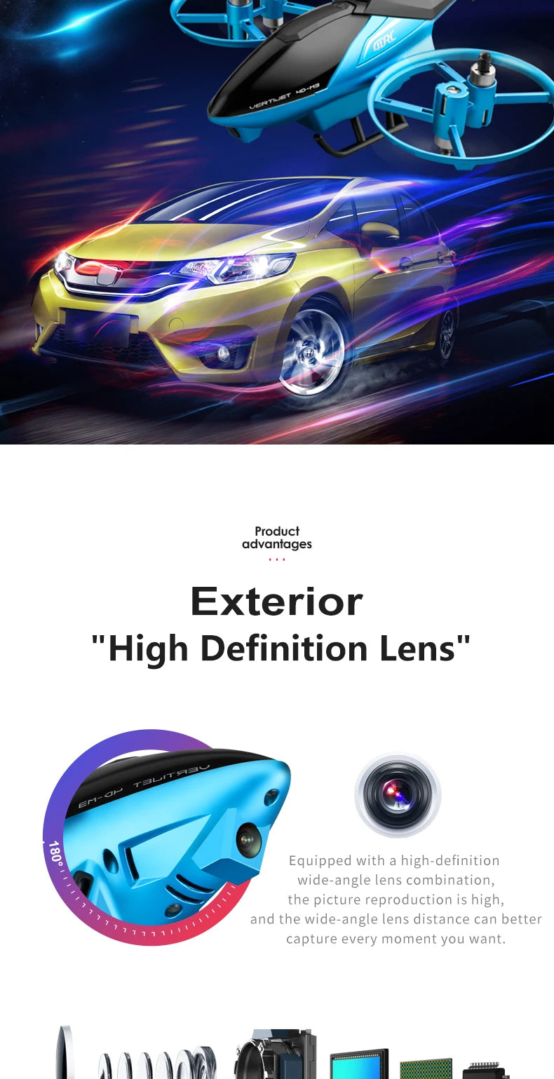 4DRC Mini M3 Drone RC Helicopter 2.4G 3D Aerobatics Altitude Hold Helicopter with Camera Remote Control drone Toys with Blue/Red