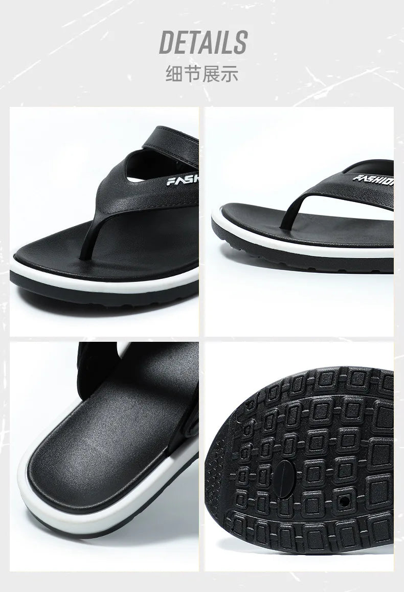 Flip-flops men's fashion trend summer foreign trade cross-border external wear breathable and wear-resistant toes two sandals