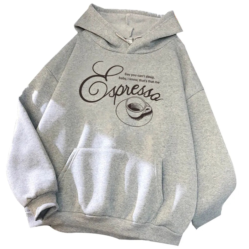 Sabrina Carpenter Espresso Hoodie Sabrina Carpenter Music Merch Fan Gift Unisex Harajuku Long Sleeve Sweatshirts