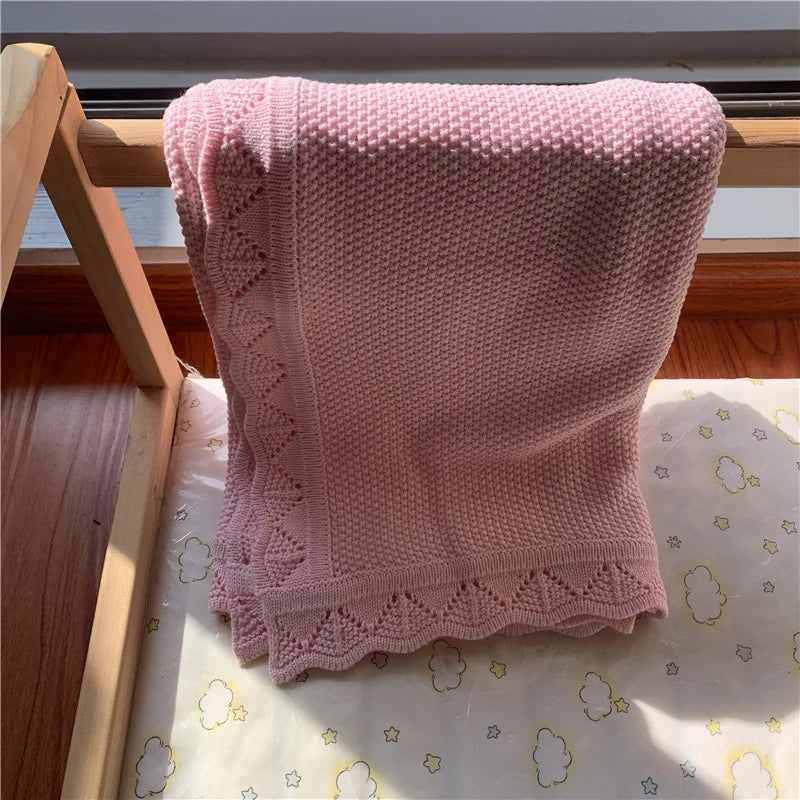 Knitted Baby Blankets Newborn Swaddle Wrap Throw Blanket Nordic Cotton Soft Baby Stroller Crib Blanket Nursery Bedding Quilt
