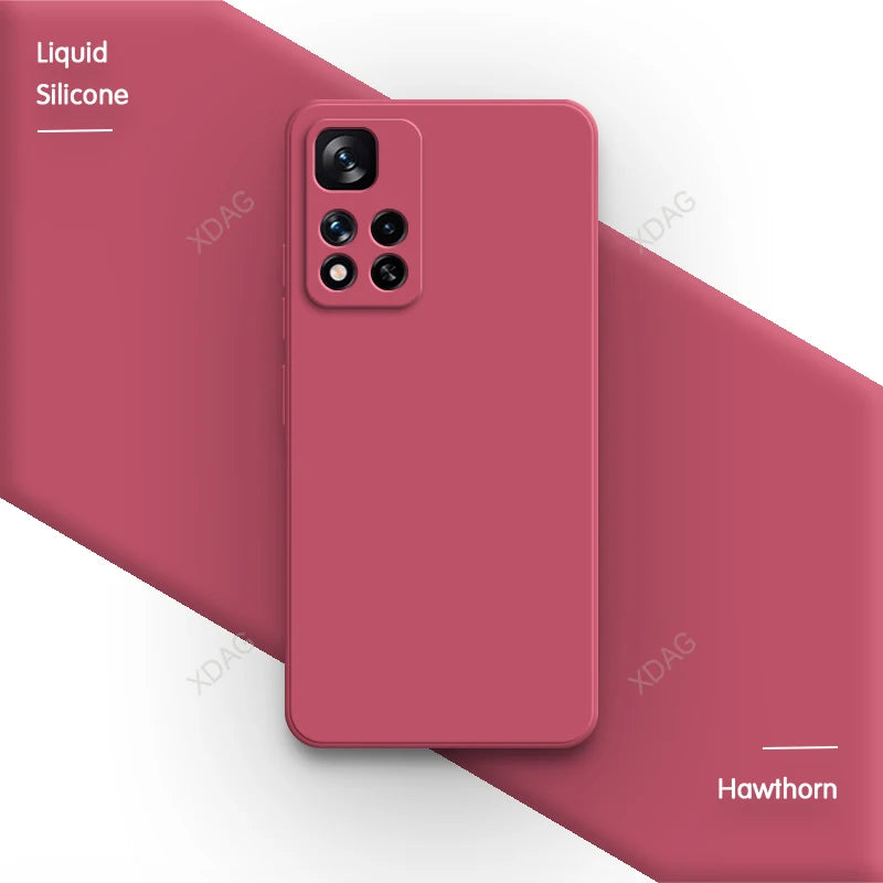 Funda Liquid Silicone Phone Case for Xiaomi Redmi Note11 Note 11 11E 11T Pro Plus 11Pro 11TPro Pro+ 11S 11SE 5G Soft Plain Cover