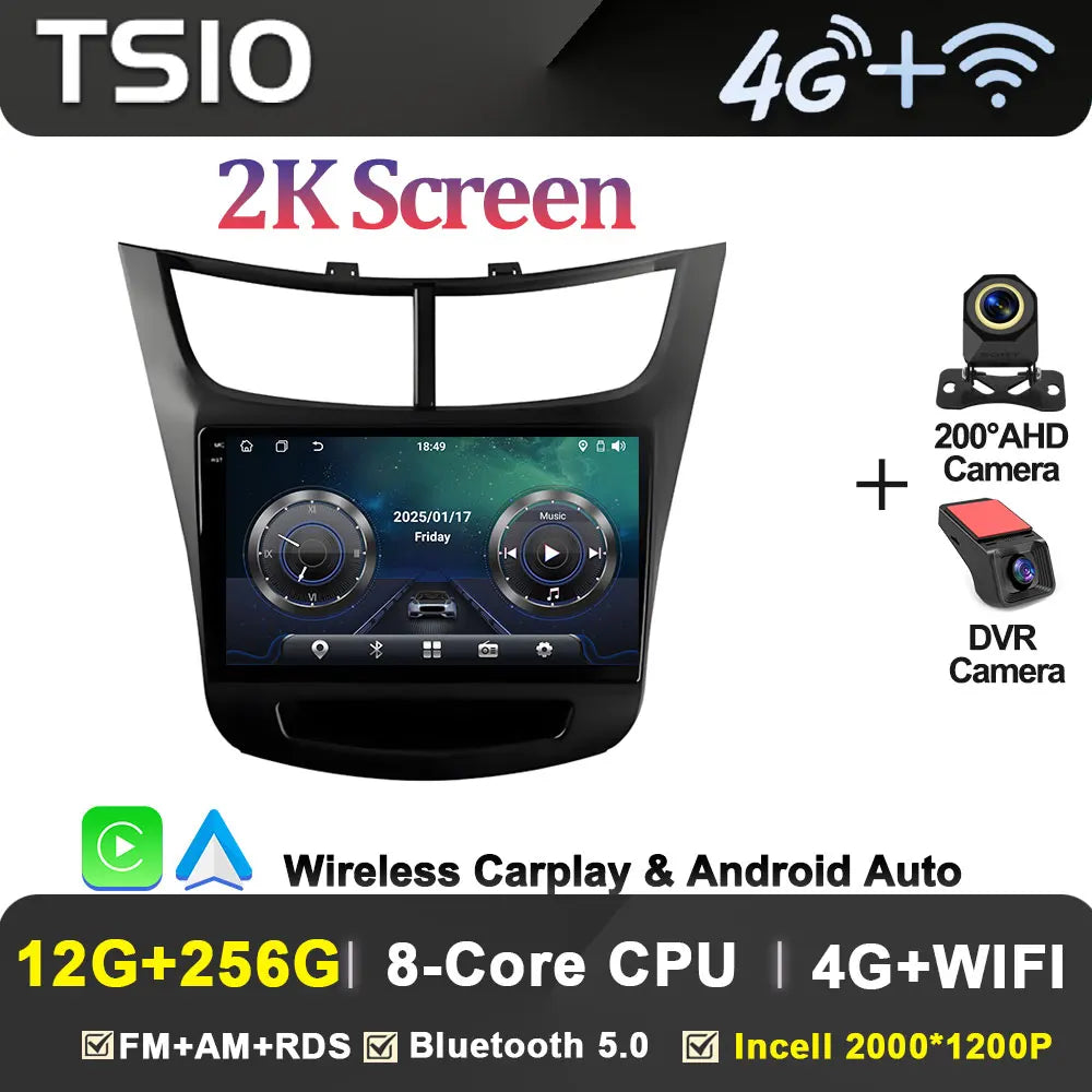 Car Radio Multimedia Player For Chevrolet Sail Aveo 2015 2016 2017 2018 2019 2020 2022 Android 15 Touch Screen GPS Carplay BT