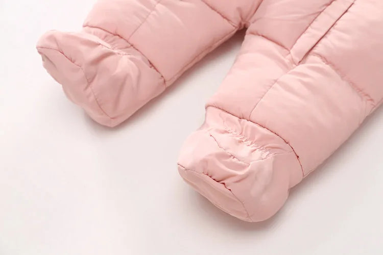 Ircomll Warm Infant Baby Jumpsuit Cotton Down Rompers Hooded Inside Fleece Boy Girl Winter Autumn Overalls Children Outerwear