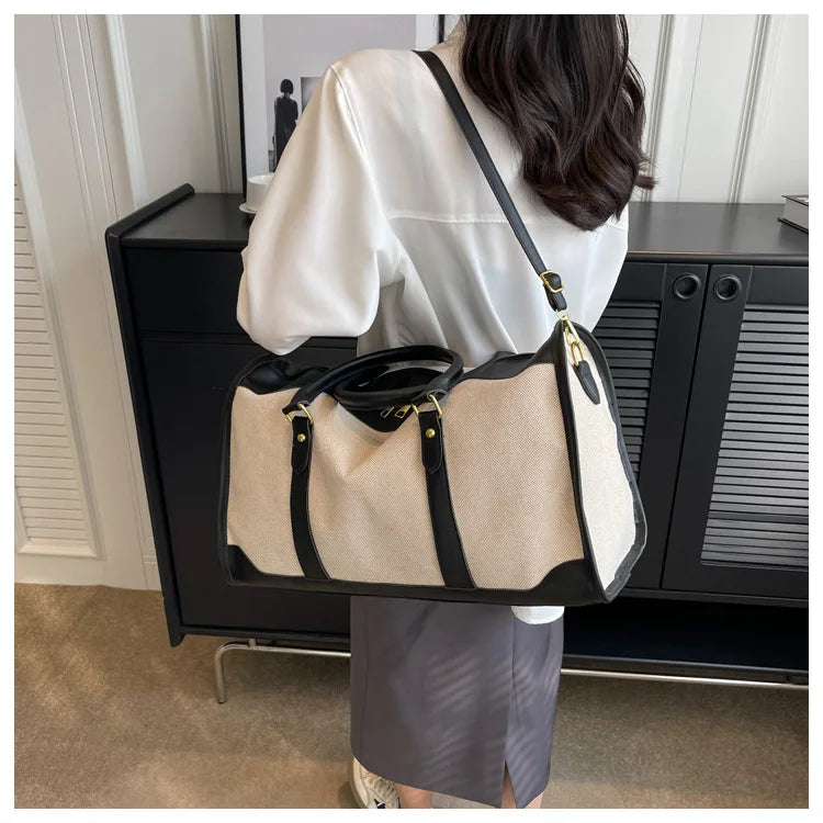 Fashion Travel Bags Women's Canvas Handbags Business Duffels Bags Vintage Fitness Gym Bags Business Trip