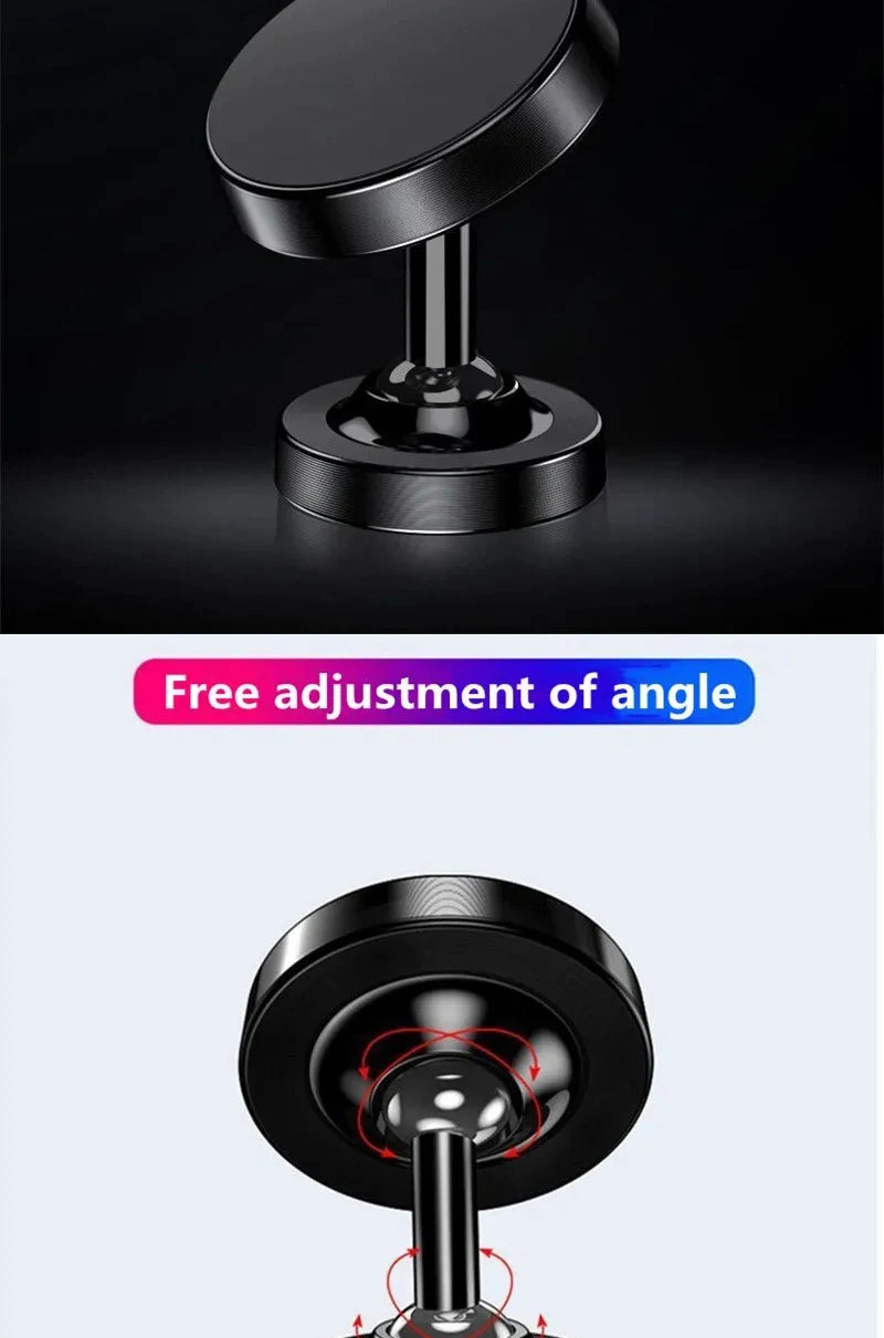 Creative Dual Axis Alloy Magnetic Car Bracket 720° Rotation Double Ball Magnetic Phone Holder for Any Model Phone