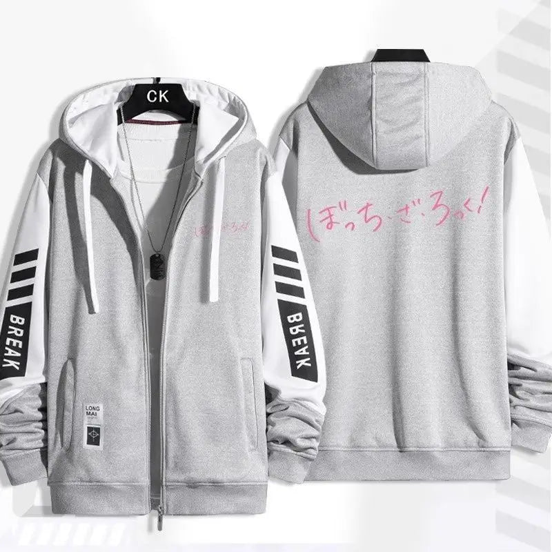 Anime BOCCHI THE ROCK! Series Print Hoodie Men Women Autumn Winter Clothing Zip Coat Casual Daily Wear Men's Hoodies
