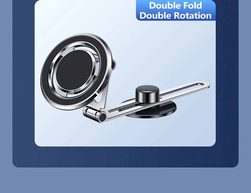 Magnetic Car Phone Holder Adjustable Foldable Telescopic Strong Magnetic GPS Mount Support for IPhone 14 13 12 MagSafe Charger