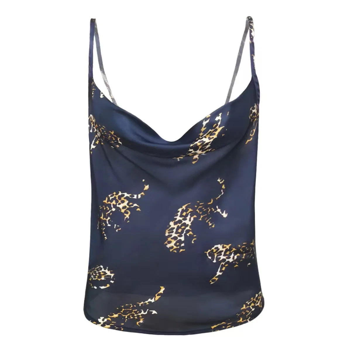 Summer Sexy Satin Strap Vest Top Sleeveless Inner Wear Base Tank Top Backless Splice Straight Cut Regular Length Women's Vest
