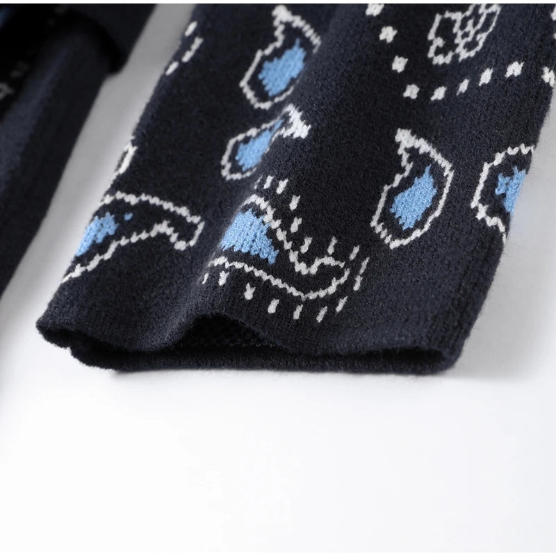 Women's Print Fringe Knitted Vest Coat Fashion Sleeveless Tie Waist Pocket Cardigan Sweater Lady 2025 Autumn Casual Outerwear