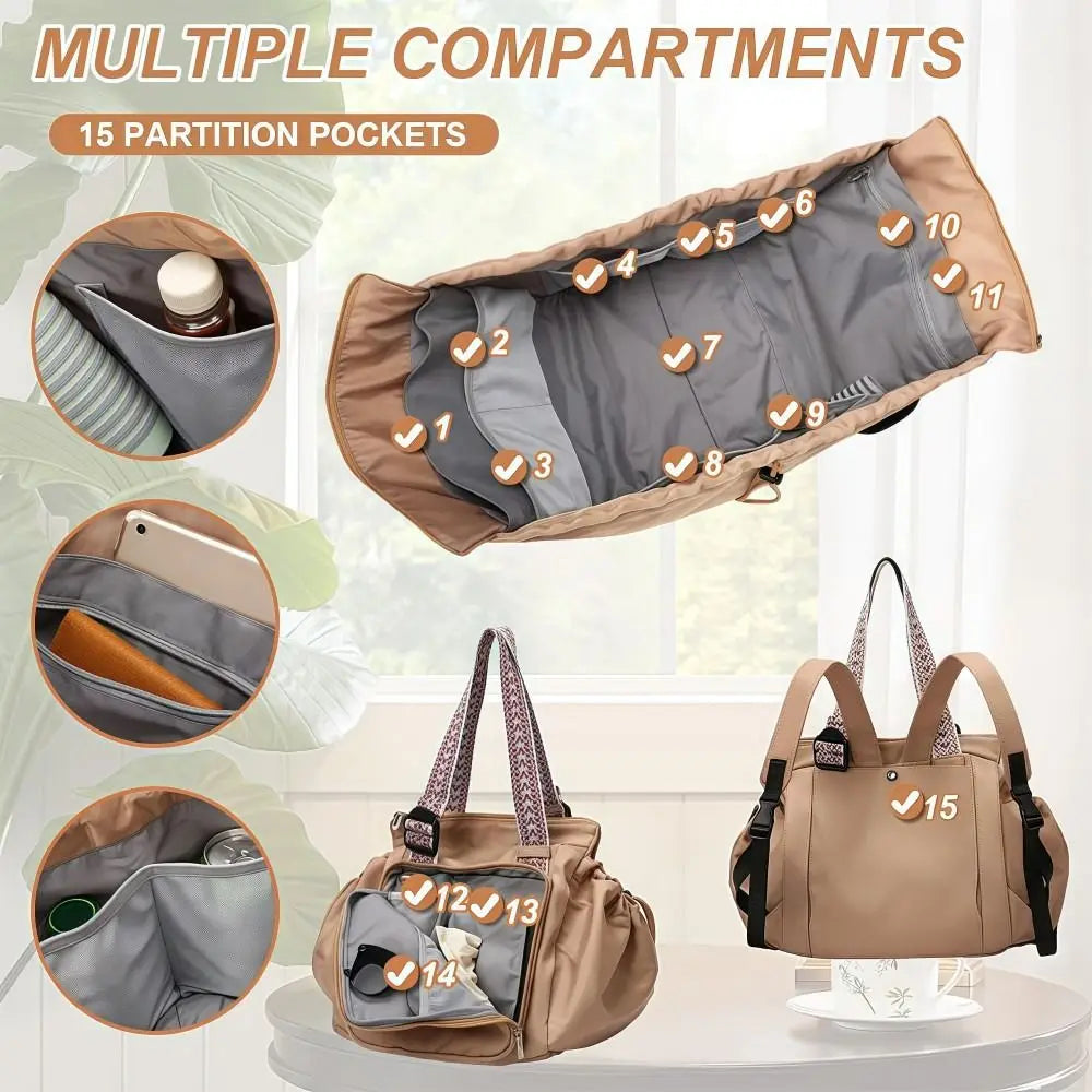Multifunctional Travel Storage Bag Cradle Design Lightweight Women's Backpack Large Capacity Oxford Cloth Tote Bag