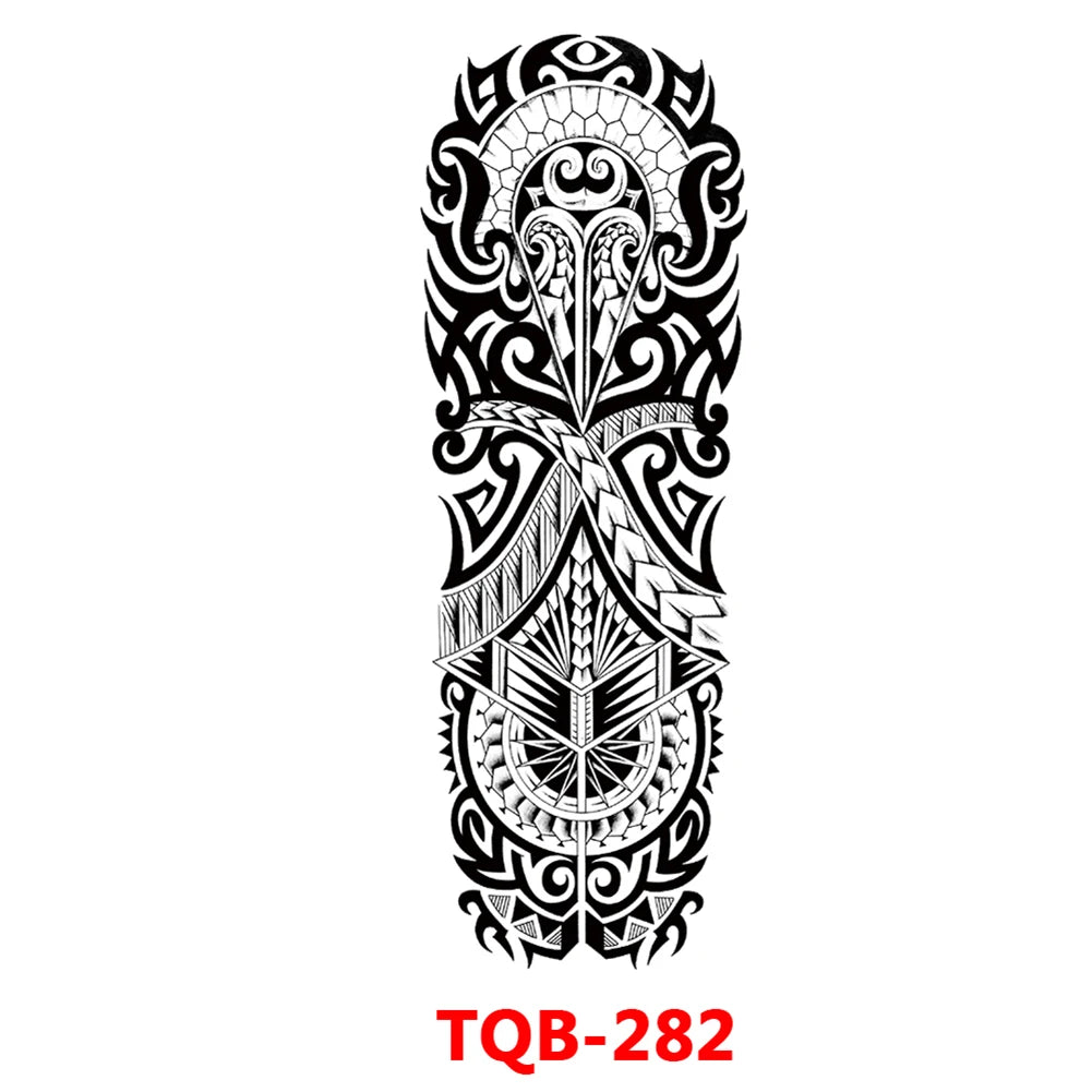 Large Arm Sleeve Tattoo Rose Gear Clock Eye Waterproof Temporary Tatto Sticker Lion Wolf King Body Art Full Fake Tatoo Women Men