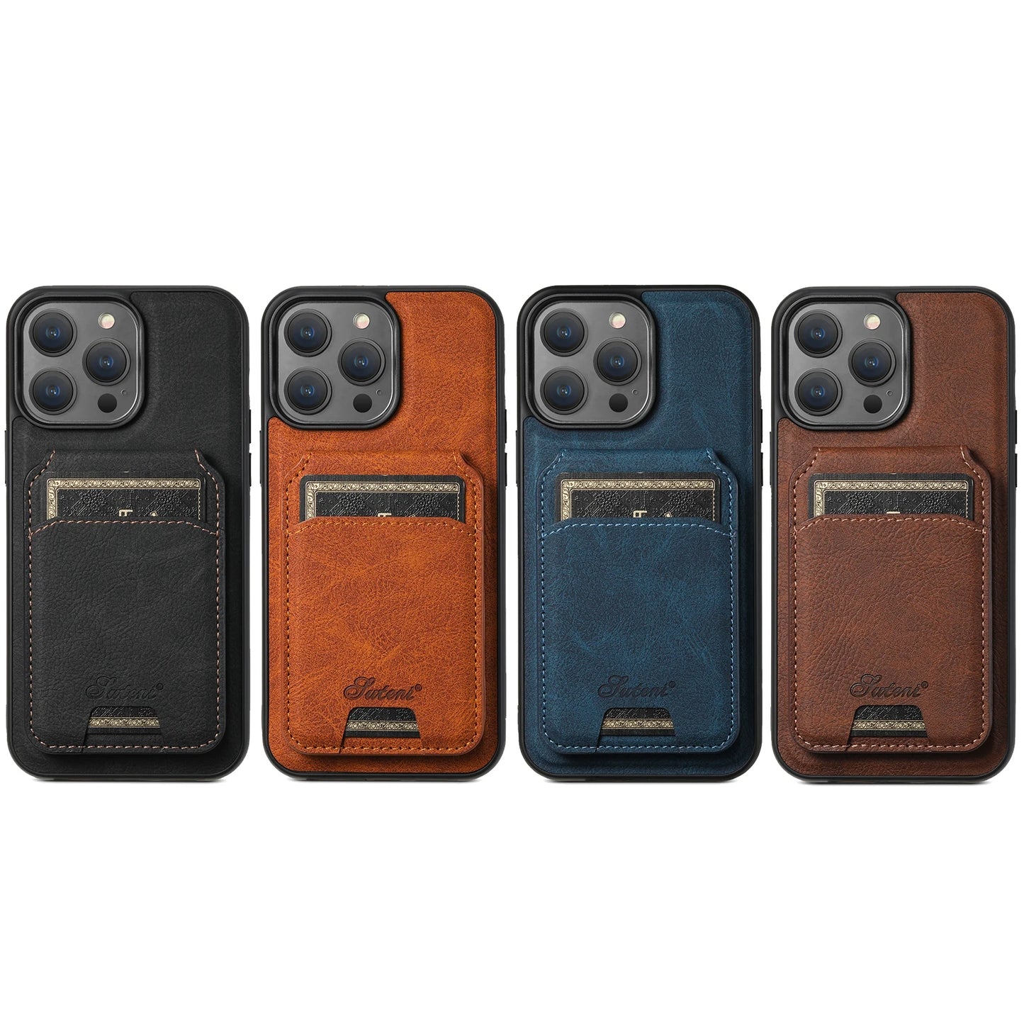 Wallet Phone Case Card Holder Leather Magnetic Pocket Cover For Wireless Charging For iPhone 12 13 14 15 16 Plus 17 ProMax