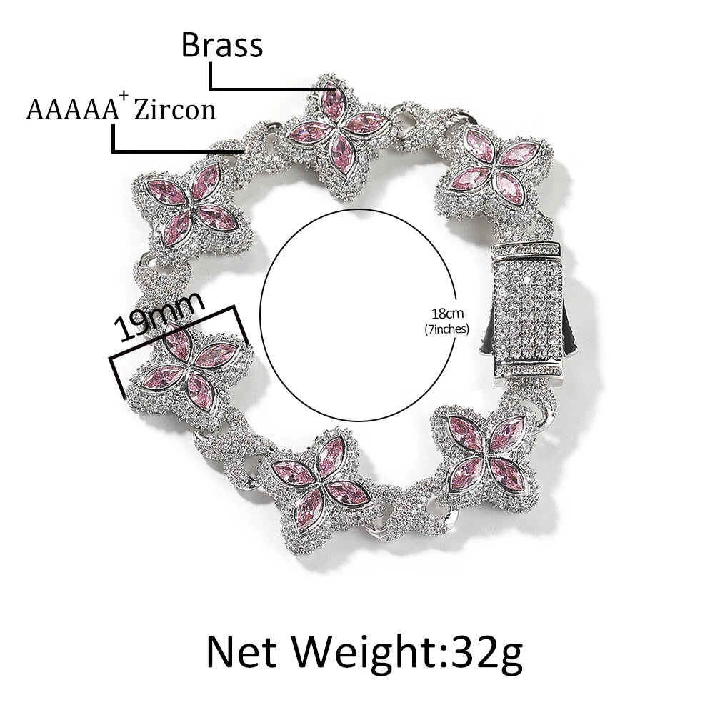 UWIN Multi Color CZ Floral Inifinity Chain Necklaces Pave Setting AAAAA Cubic Zircon Clover Necklace Fashion Jewelry for Gift
