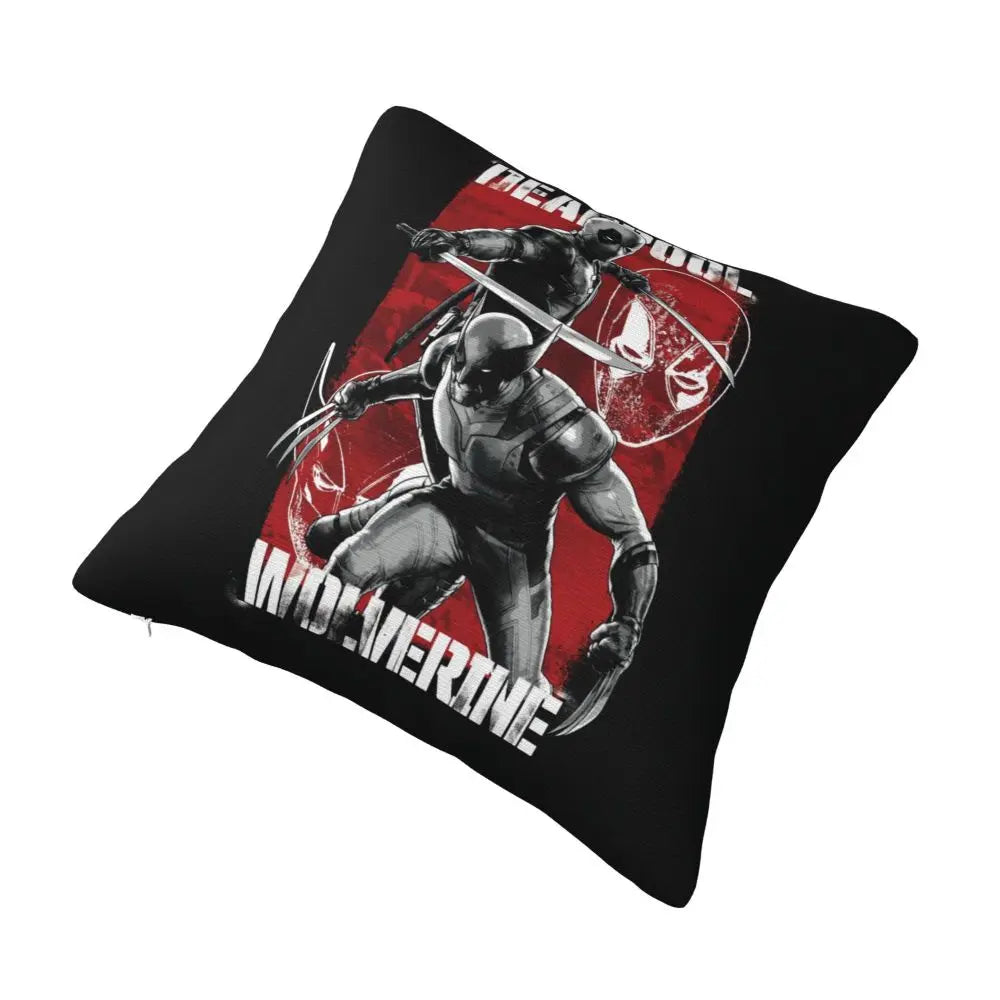 Custom Deadpool Wolverine Cartoon Manga Cushion Cover Soft Cute Pillows